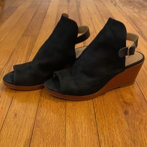 Lucky Brand Black Suede Wedges